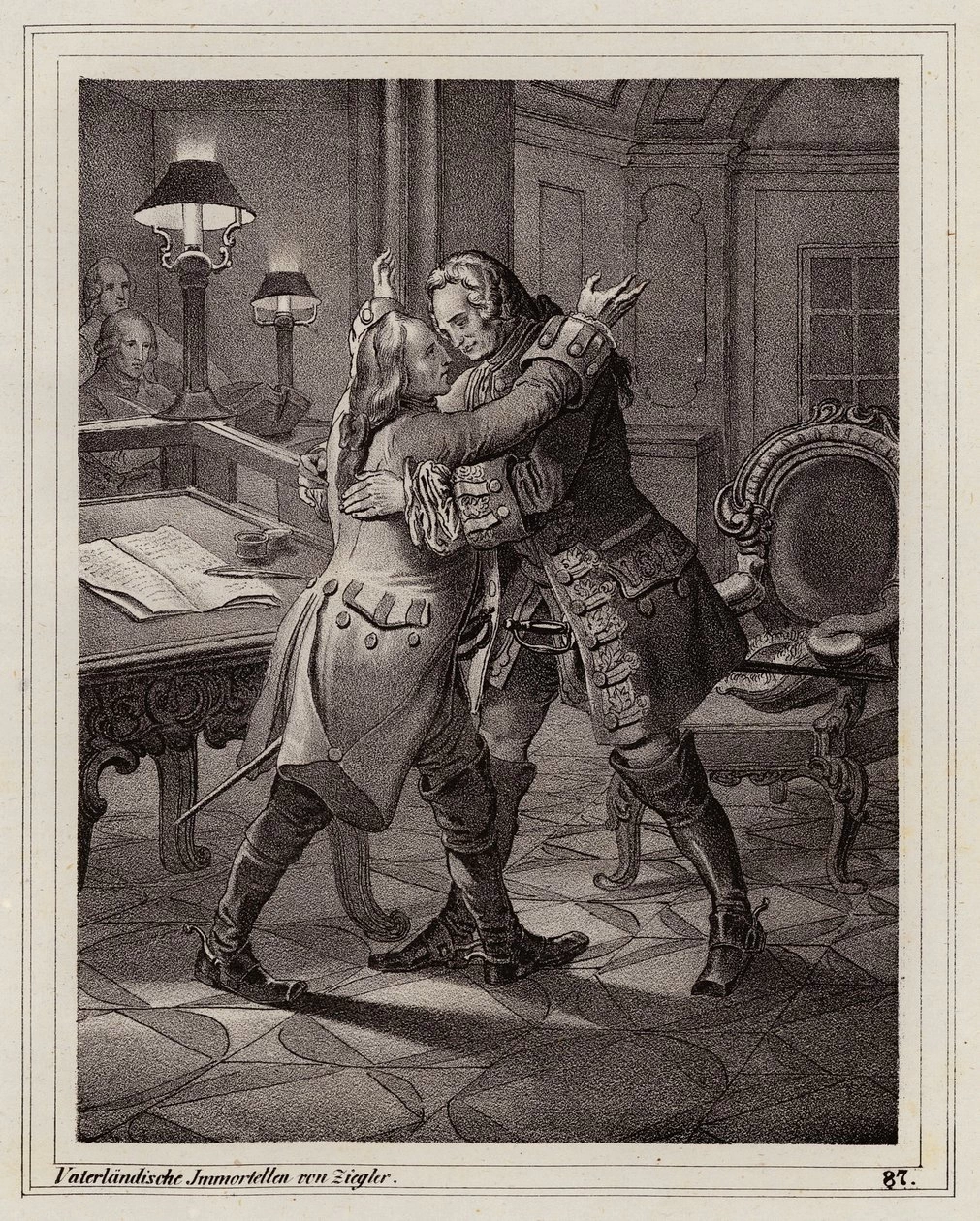 Peter Johann Nepomuk Geiger - Eugenio di Savoia abbraccia il Duca di Marlborough, Guerra di successione spagnola
